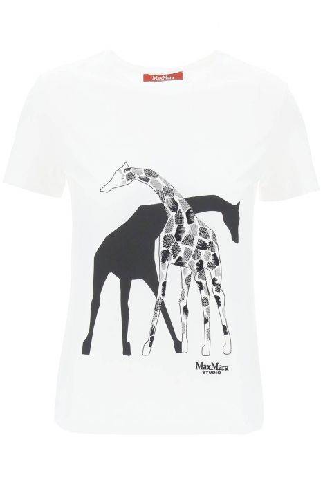 max mara studio giraffe print t-shirt