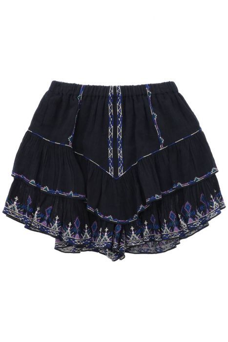 isabel marant etoile "jocadia shorts with embroidery and