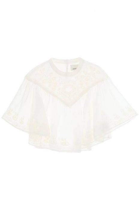 isabel marant "elodie blouse with embroidery