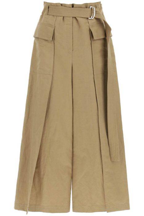 weekend max mara flared linen and cotton trousers