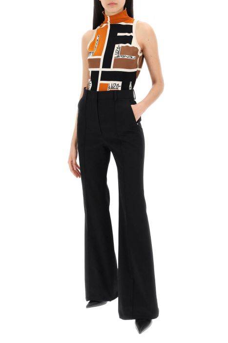 fendi lycra® top with ff puzzle pattern