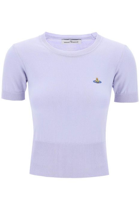 vivienne westwood bea short-sleeve sweater with orb embroidery