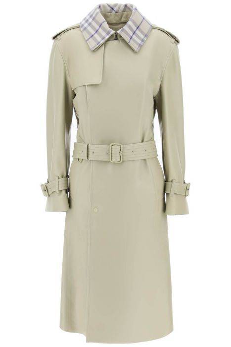 burberry trench lungo in pelle