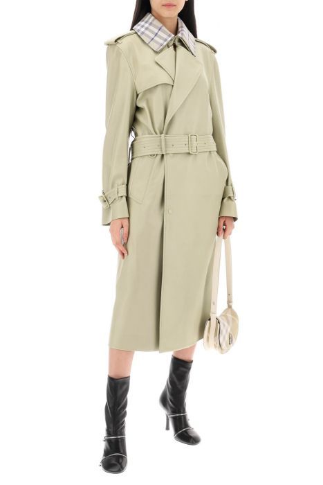 burberry long leather trench coat