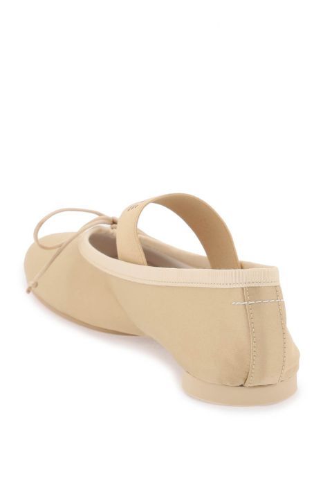 mm6 maison margiela anatomic satin ballet flats for