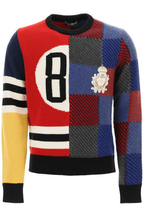 dolce & gabbana 84 sweater in multicolor wool
