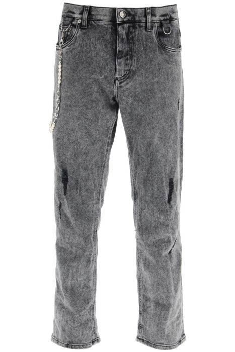 dolce & gabbana loose jeans with keychain