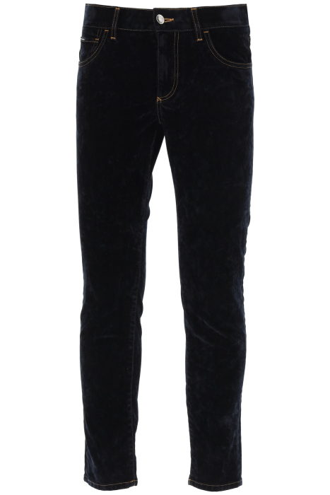 dolce & gabbana slim jeans with velvet coating