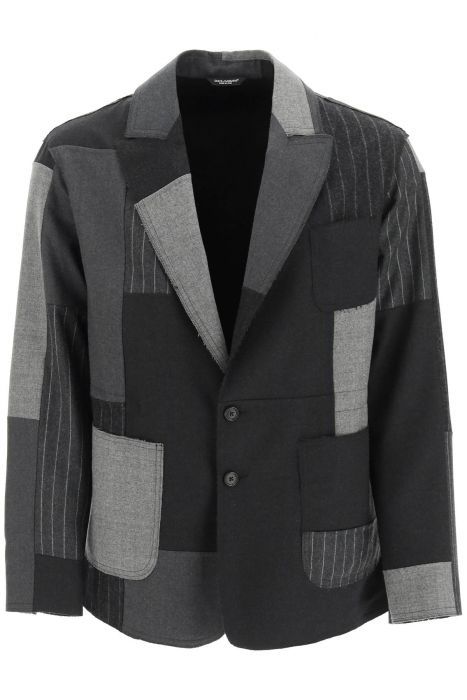 dolce & gabbana giacca in lana patchwork