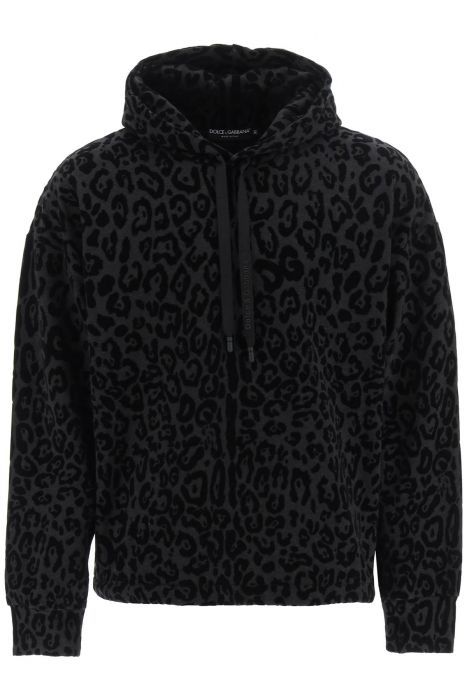 dolce & gabbana flocked leopard hoodie