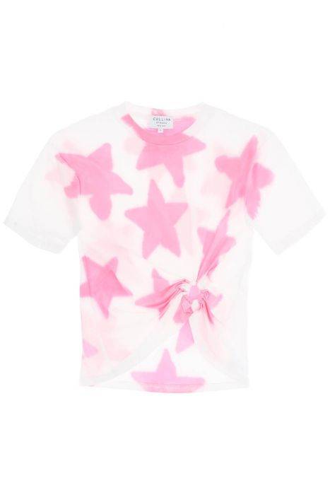 collina strada t-shirt tie-dye con stelle e dettaglio ad anello