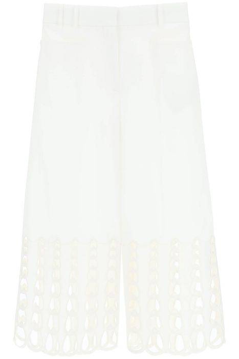 stella mccartney cropped pants with embroidered hem