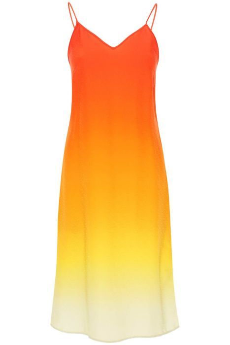 casablanca silk satin slip dress with gradient effect