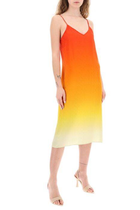 casablanca silk satin slip dress with gradient effect