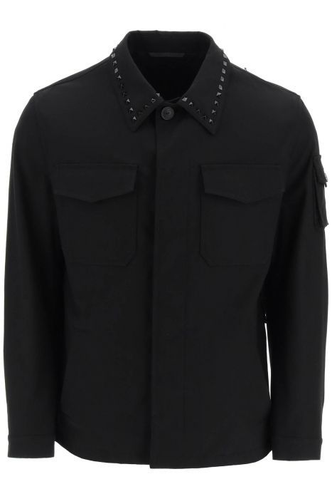 valentino giacca workwear con borchie black untitled