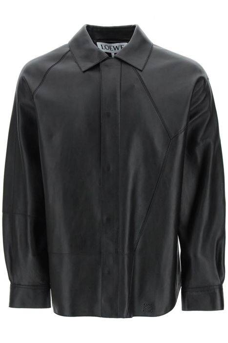 loewe asimmetric seams leather overshirt