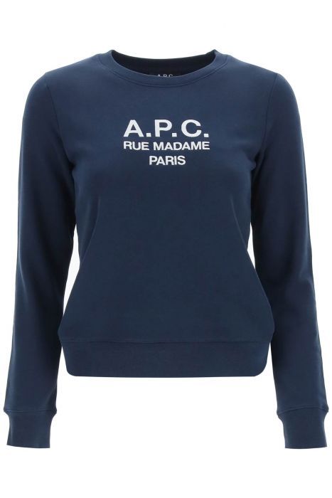 a.p.c. felpa tina con logo ricamato