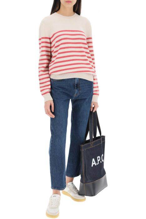 a.p.c. 'phoebe' striped cashmere and cotton sweater