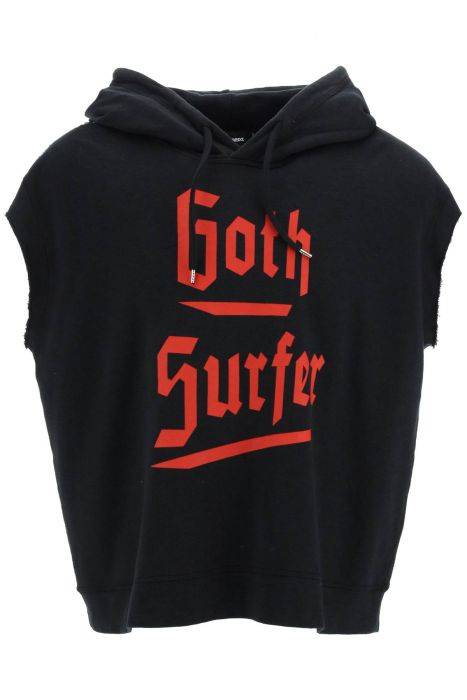 dsquared2 'd2 goth surfer' sleeveless hoodie