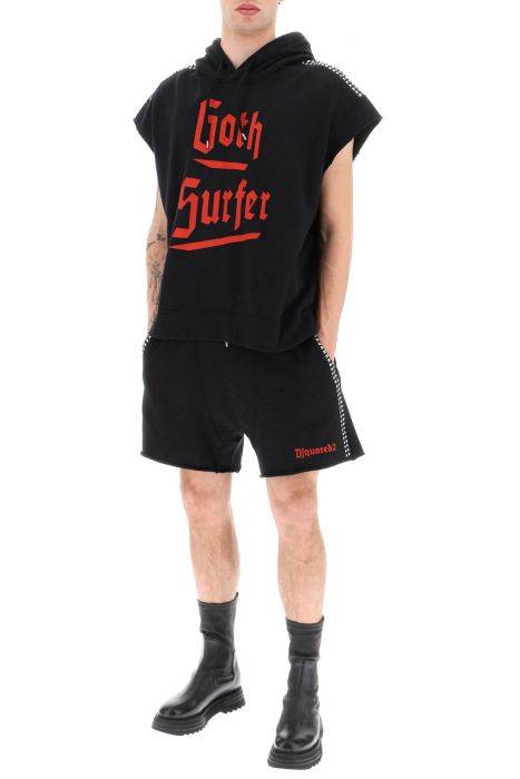 dsquared2 'd2 goth surfer' sleeveless hoodie