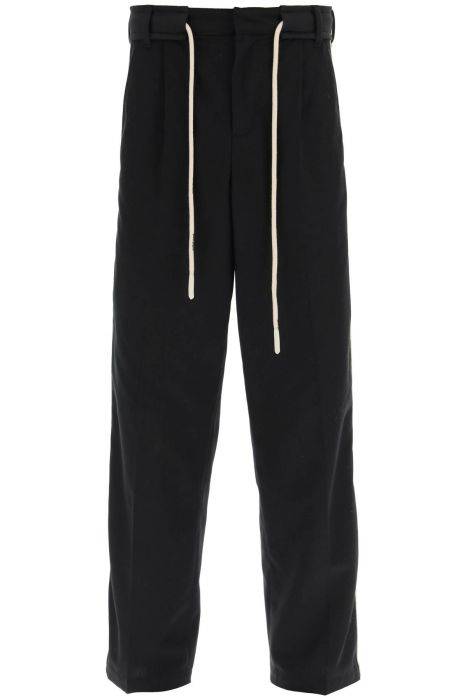 palm angels drawstring cotton pants with side bands