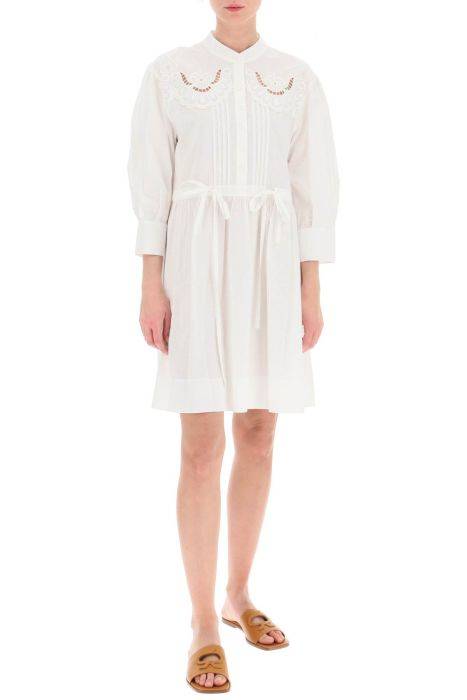 see by chloe embroidered shirt dress