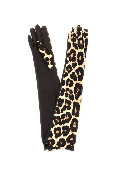 dries van noten leopard-print calf hair gloves