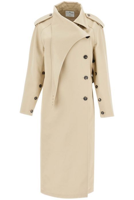 courreges long trench coat with asymmetrical closure