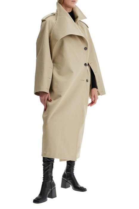 courreges long trench coat with asymmetrical closure