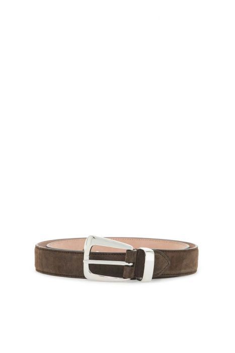 khaite benny suede leather belt in