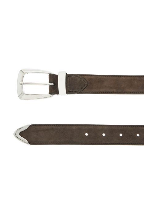 khaite benny suede leather belt in