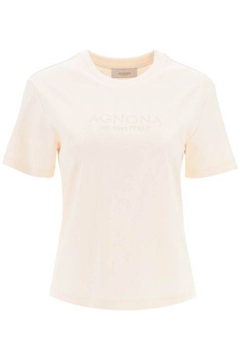 agnona t-shirt with embroidered logo
