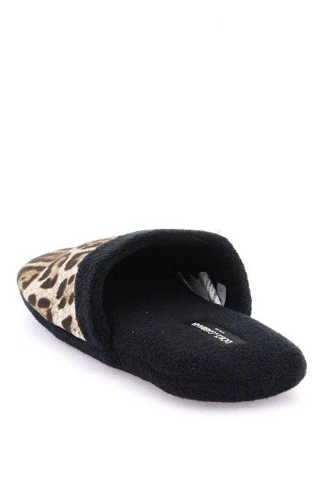 dolce & gabbana 'leopardo' terry slippers