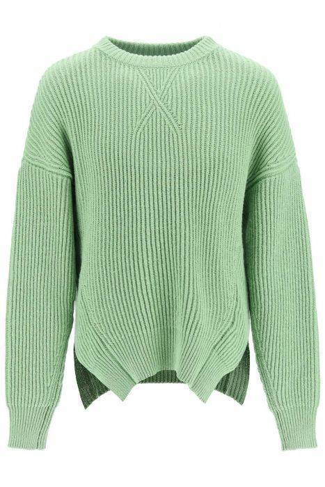 jil sander ribbed wool and cotton sweater