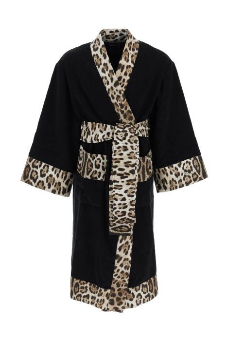 dolce & gabbana leo print bathrobe