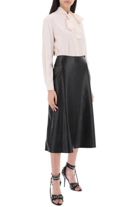 balenciaga a-line leather skirt