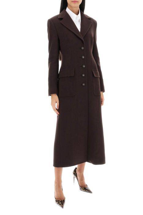 dolce & gabbana shaped coat in wool and cashmere