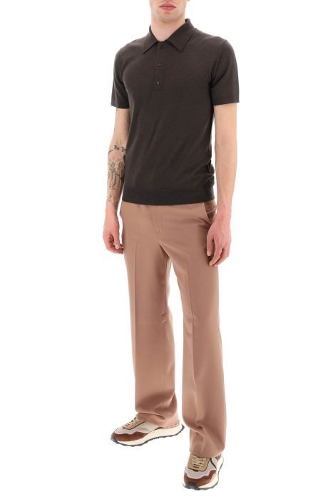 valentino cashmere and silk knit polo shirt