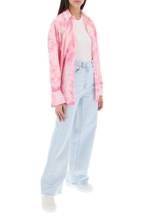 msgm oversized shirt with all-over print