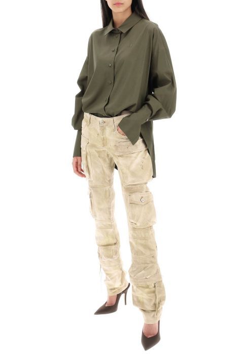 the attico 'essie' cargo pants with marble effect