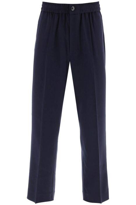 ami alexandre matiussi elasticated waist pants in viscose and wool