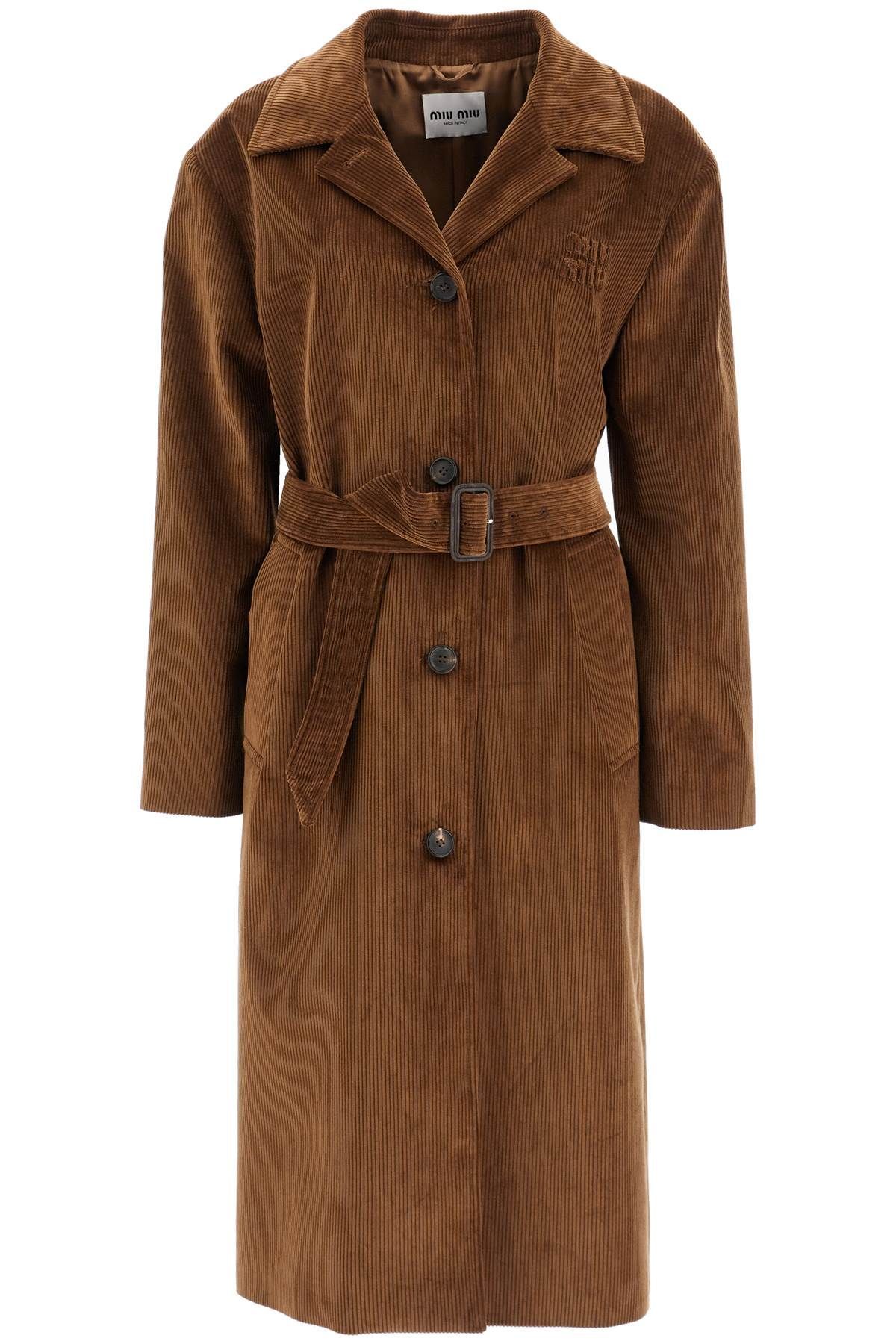 MIU MIU Cappotto midi in corduroy Donna Residenza 725