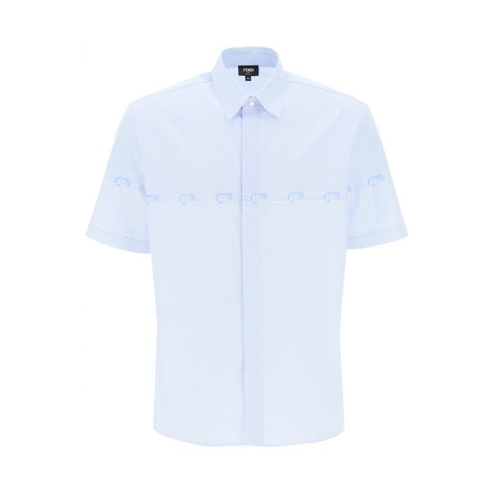 short-sleeved shirt with 'fendi o'lock' embroidery - FENDI