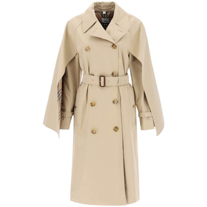 BURBERRY ness double breasted raincoat in cotton gabardine Woman Residenza 725