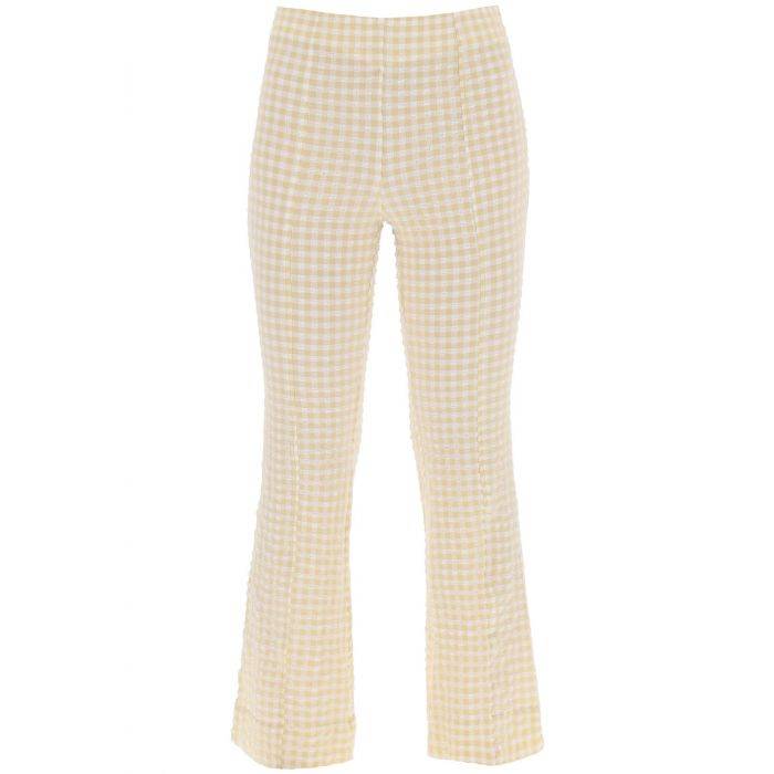 flared pants with gingham motif - GANNI