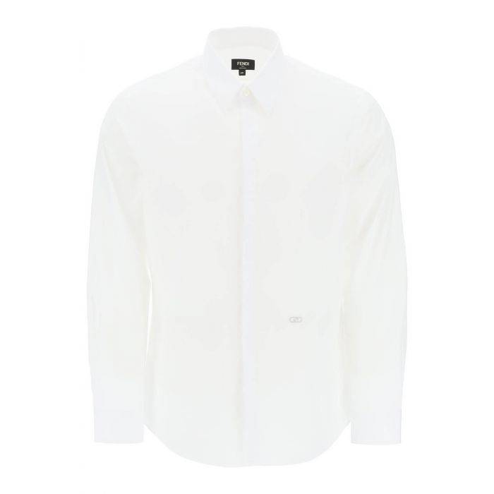 cotton shirt with embroidered detail - FENDI