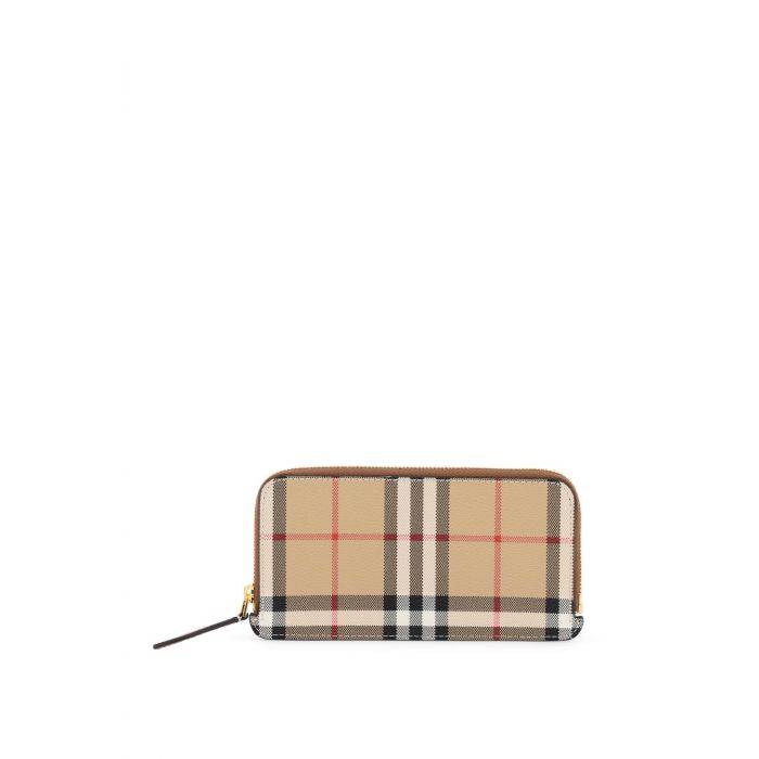 check faux leather wallet - BURBERRY