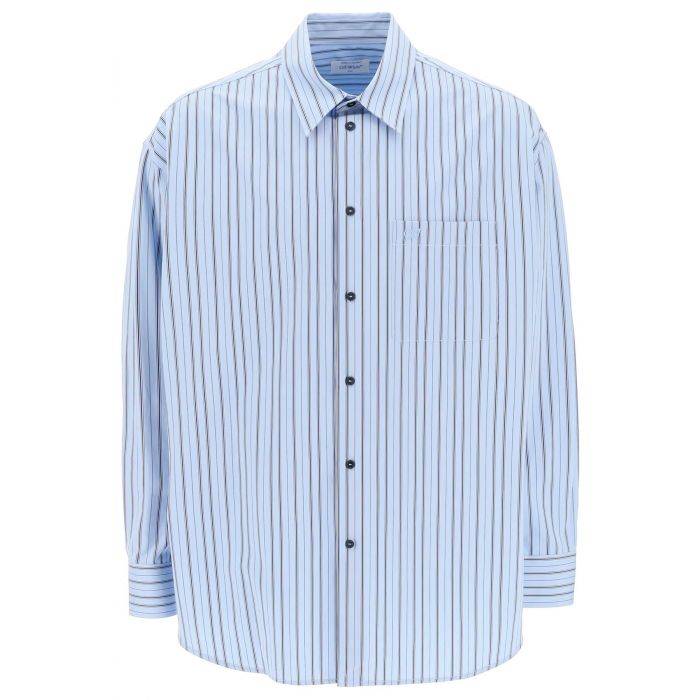 striped maxi shirt - OFF-WHITE