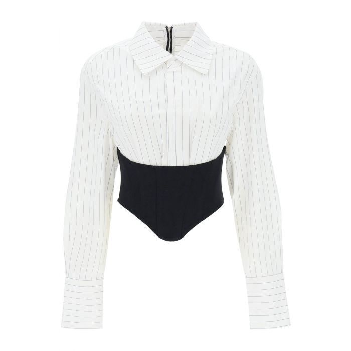 cropped shirt with underbust corset - DION LEE