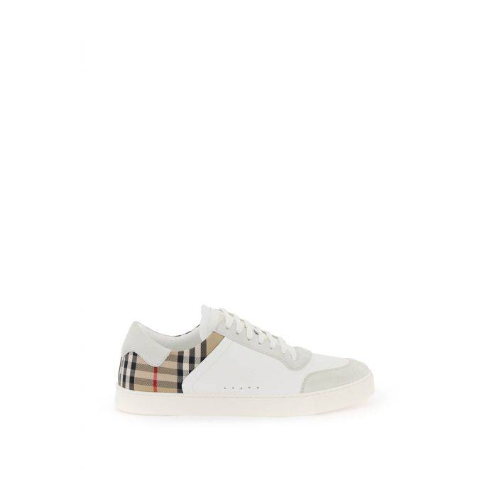 check leather sneakers - BURBERRY